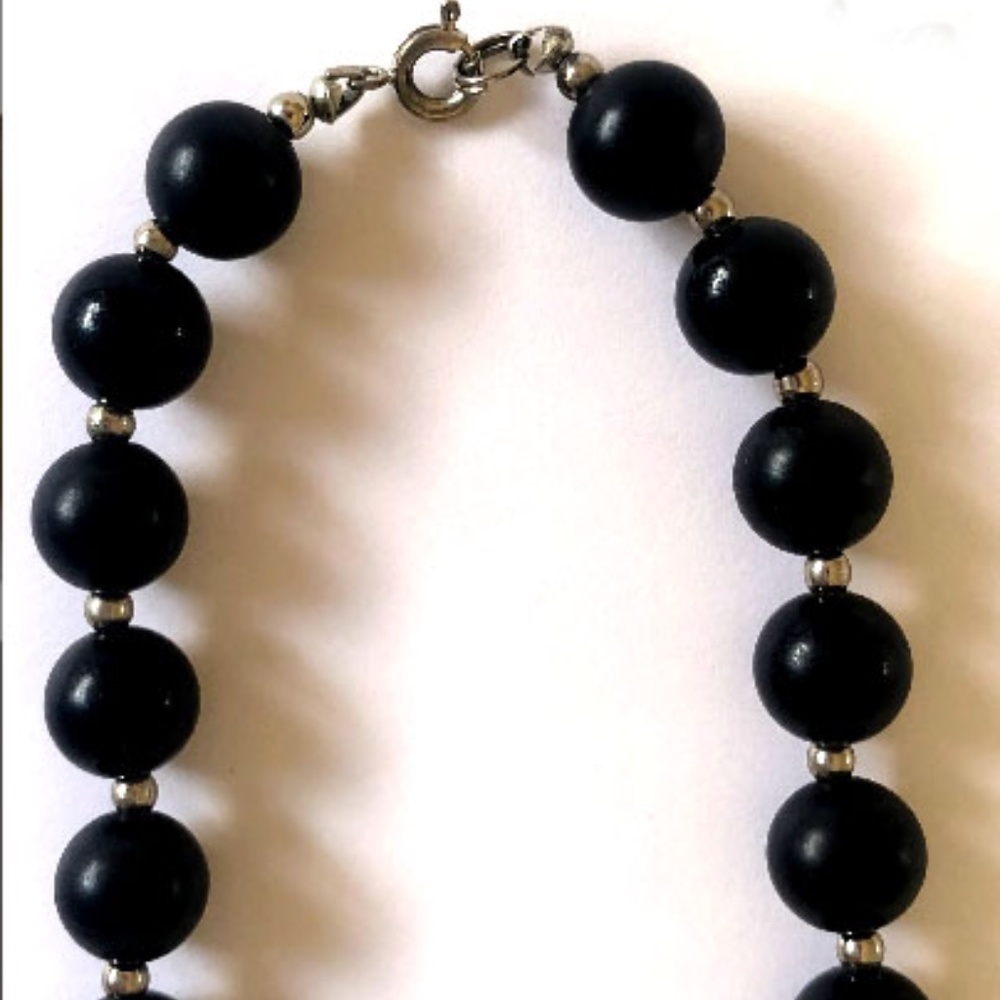 Lot of Vintage pearl necklaces. Black and white pearl necklace lot. Bead necklac - Picture 3 of 8